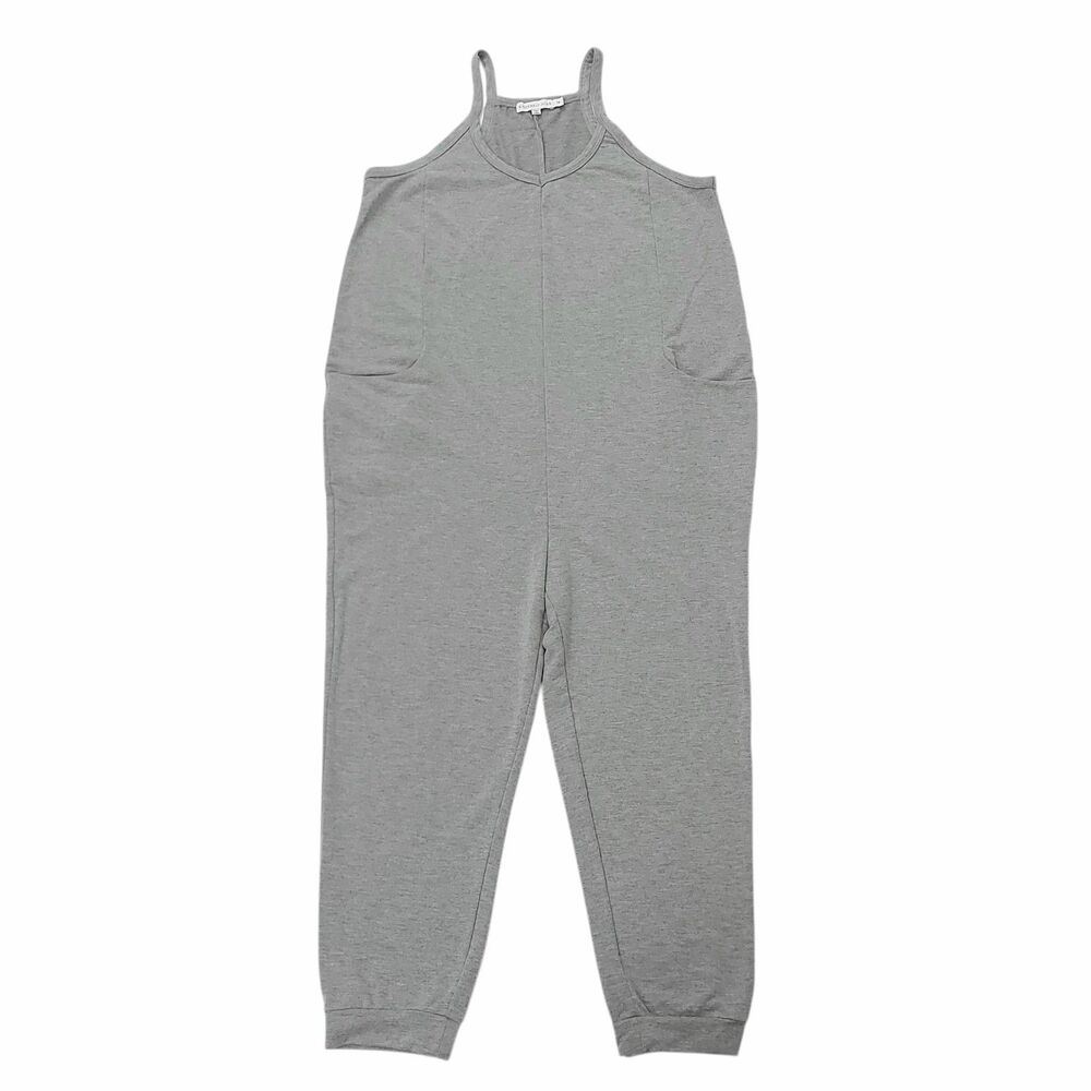 Sincerely Jules Sleeveless Jumpsuit Womens Medium Gray Pockets Comfort Lounge